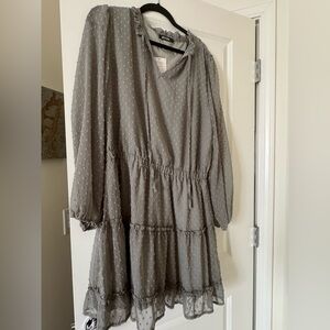 Dot Green Ruffle Women’s Dress